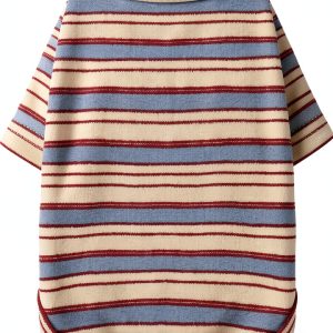 Paiaite Dog Shirts Colorful Stripes Easy Care Polyester-0