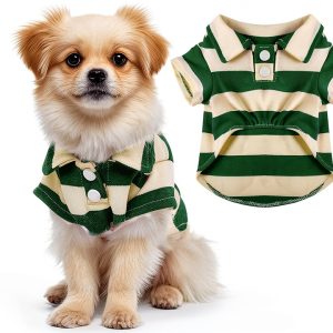 Pistha Dog Shirt Cotton Striped Small Dog Clothes XS-L-0