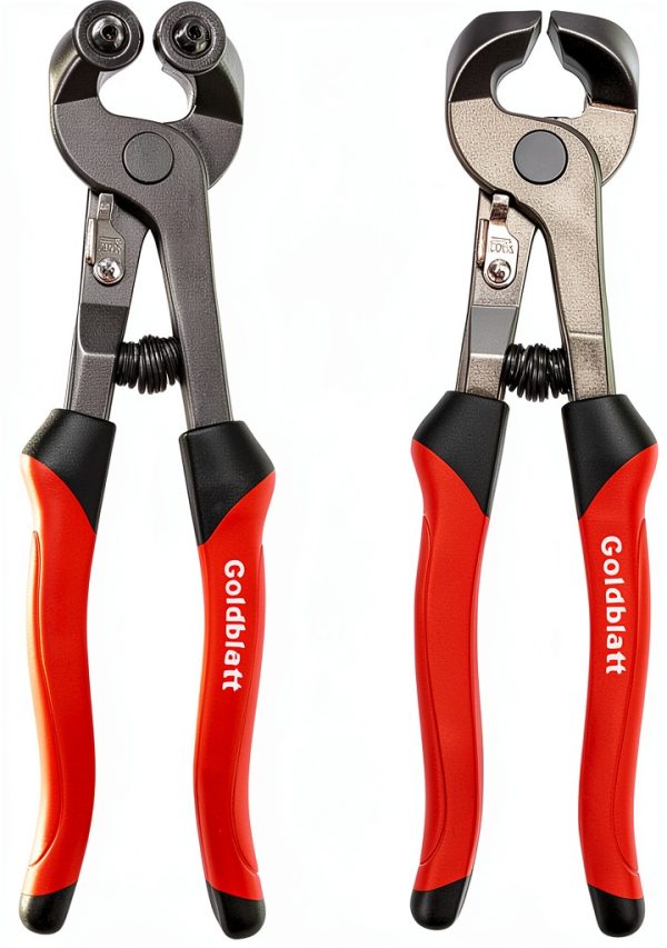 Goldblatt Glass Tile Nippers Set 2‑Piece Red Ergonomic 8in Carbon-0
