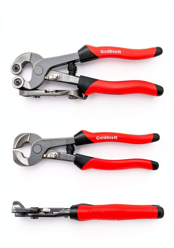 Goldblatt Glass Tile Nippers Set 2‑Piece Red Ergonomic 8in Carbon-5